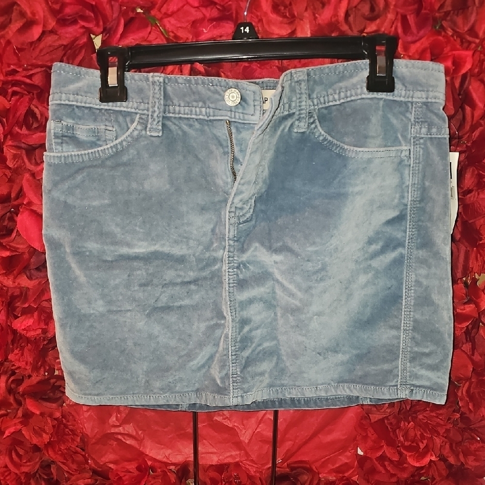 GAP NWT Light Blue Velvet Mini Skirt Size 6